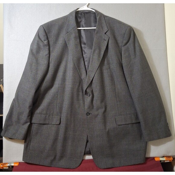 Bert Pulitzer Blazer Jacket Sport Coat 54L Gray Micro Houndstooth Wool Blend VTG - Picture 1 of 15